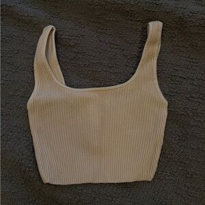 Aritzia square neck sculpt knit cropped tank